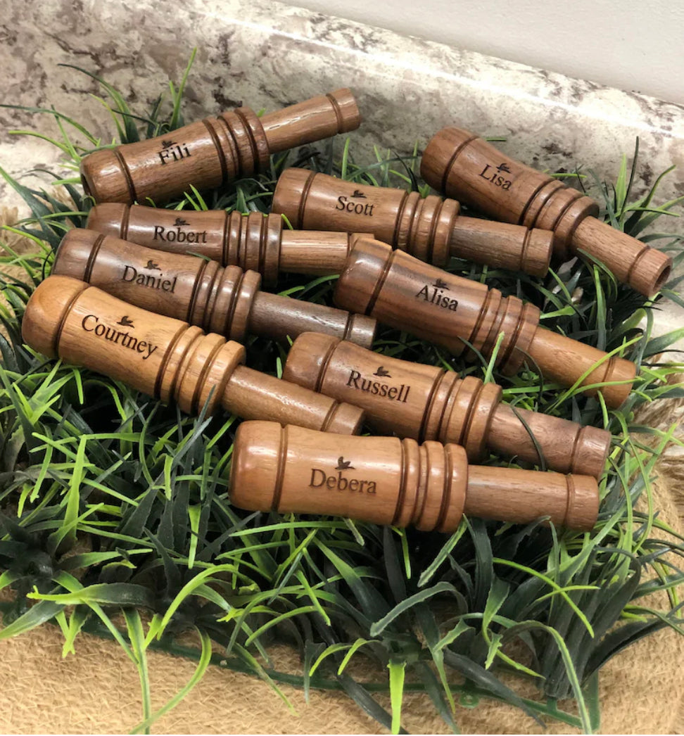 Laser engraved duck call